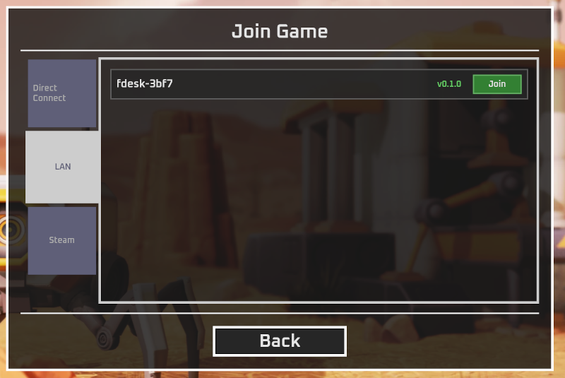 The game supports simultaneous Direct Connect, LAN, and Steam multiplayer hosting and joining.